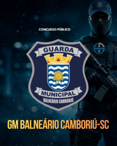 Arte do curso com o símbolo da Guarda Municipal de Balneário Camboriú